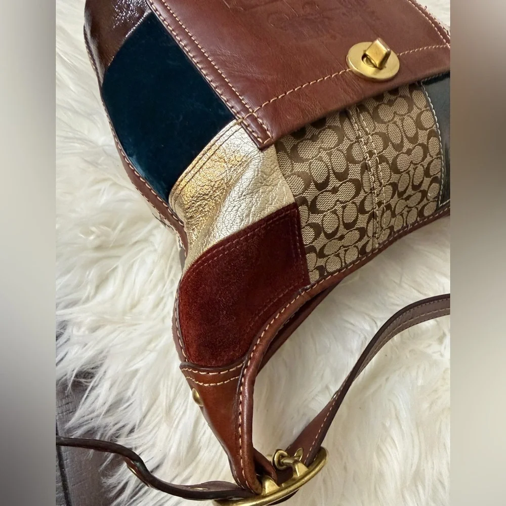 Vintage Coach Bleecker Holiday Patchwork Duffle bag#11356